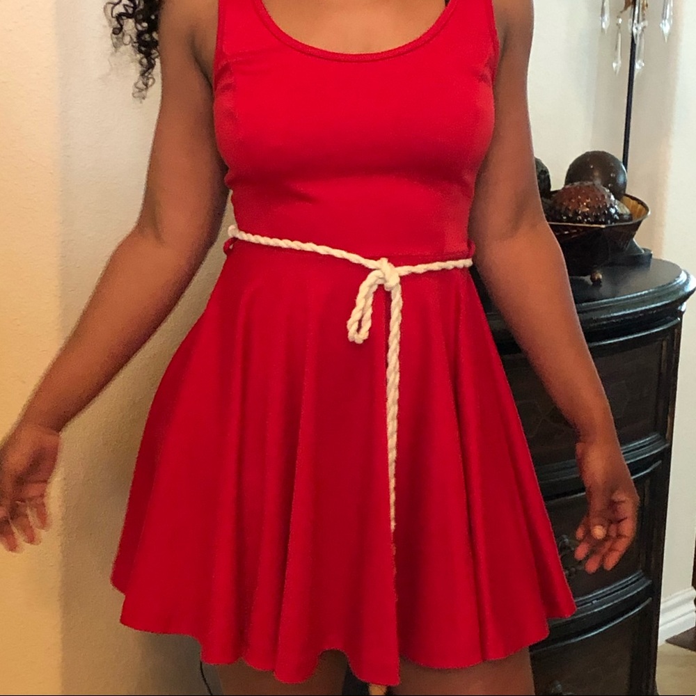 Red mini dress